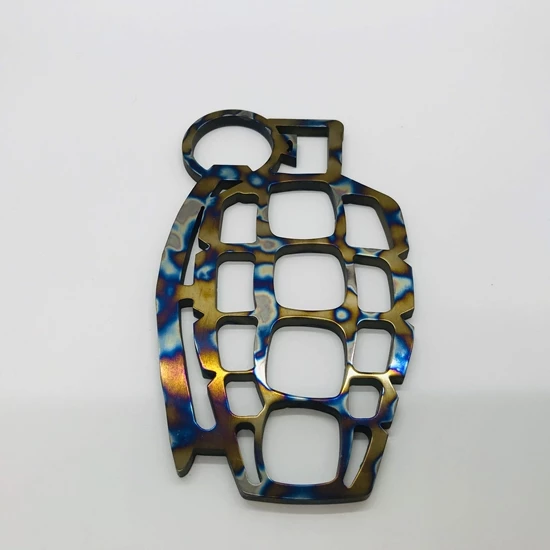 Medford Grenuckle All Titanium Knuckles "Paperweight" Polished/Flaming - Image 3