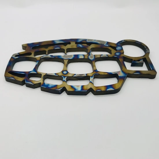 Medford Grenuckle All Titanium Knuckles "Paperweight" Polished/Flaming - Image 4