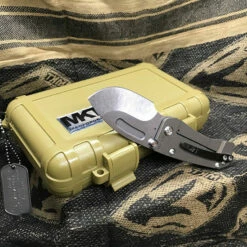 Medford Hund S35VN 2.25" Tumbled Blade Anodized Bronze WITH BLACK PVD CLIP Finish Folding Knife MK203ST-36A1