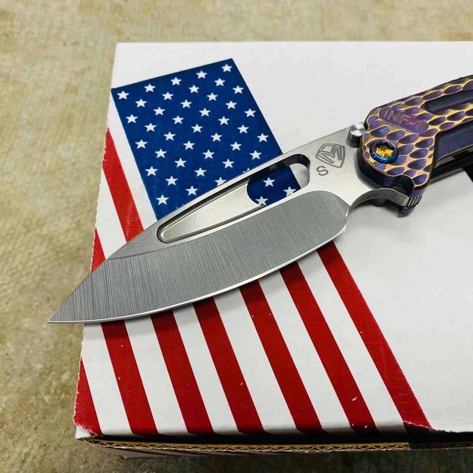Medford Infraction S35VN 3.25" Tumbled Blade Bronze Violet Dragon Scales Folding Knife Serial 110-133 - Image 3