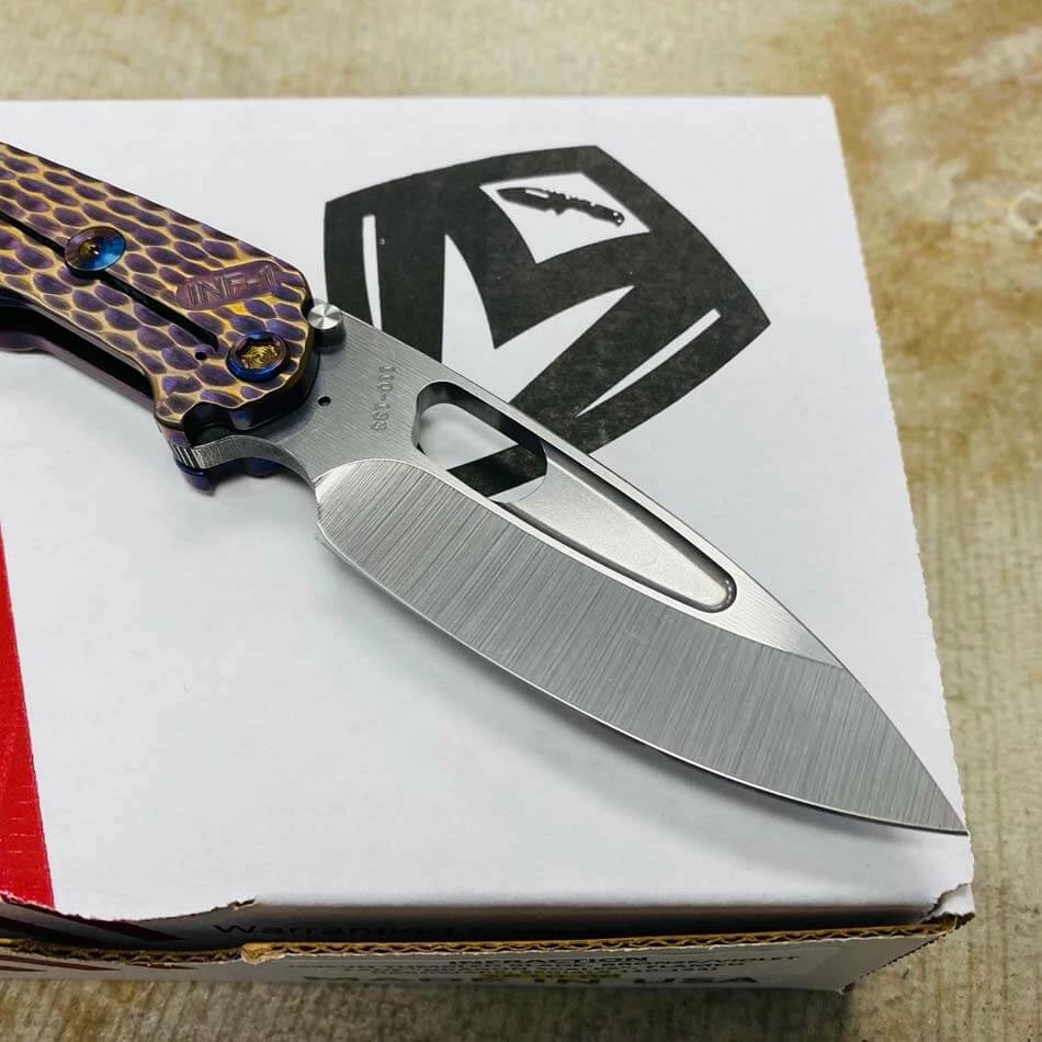 Medford Infraction S35VN 3.25" Tumbled Blade Bronze Violet Dragon Scales Folding Knife Serial 110-133 - Image 6