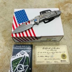 Medford Infraction S35VN 3.25" Tumbled Blade Tumbled Flying Tiger Folding Knife Serial 110-017