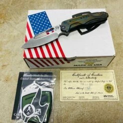 Medford Infraction S35VN 3.25" PVD Blade PVD Abalone Handles Flamed Hardware Knife Serial 110-042