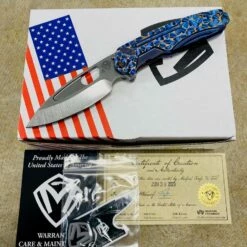 Medford Infraction S45VN 3.25" Tumbled Blade Blue Violet With Bronze Peaks And Valleys Knife Serial 305-041