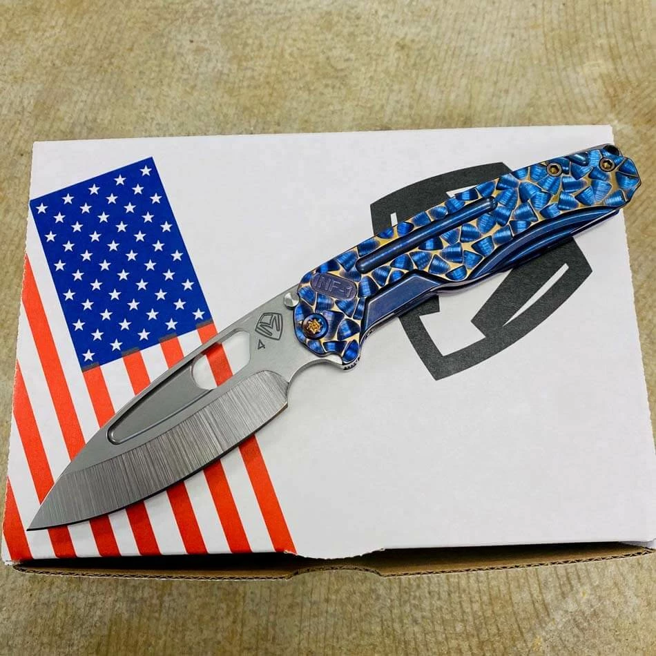 Medford Infraction S45VN 3.25" Tumbled Blade Blue Violet With Bronze Peaks And Valleys Knife Serial 305-041 - Image 2