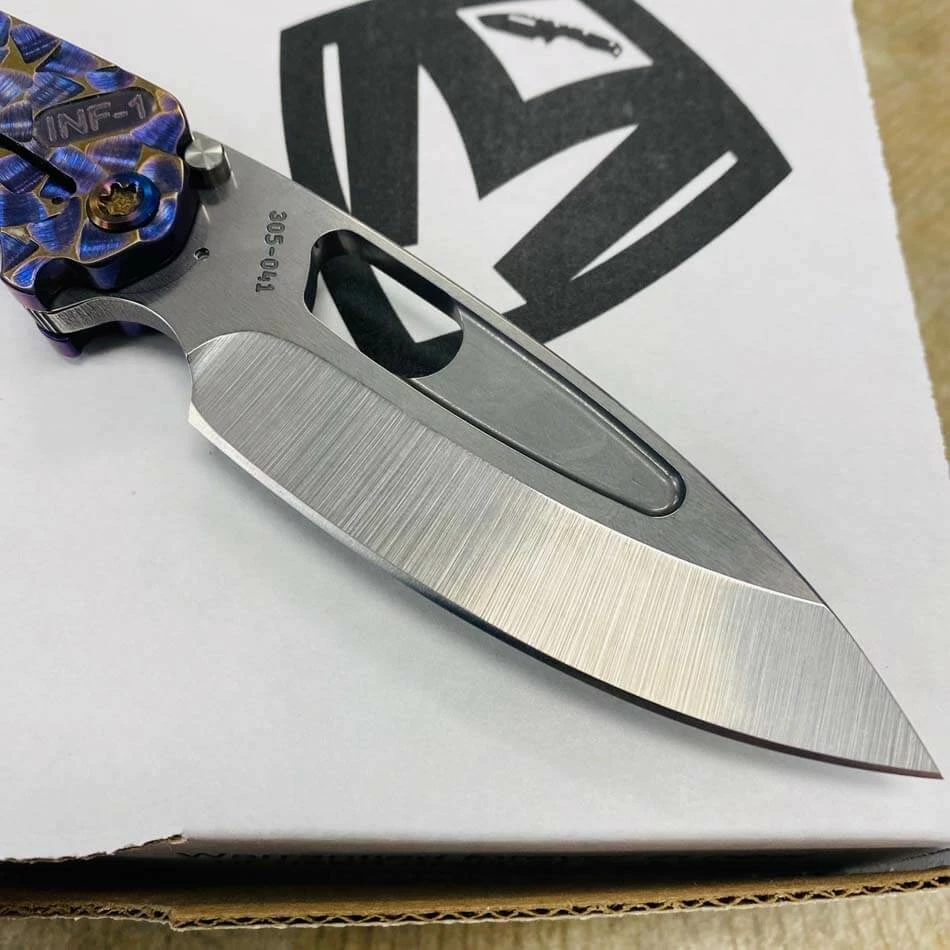 Medford Infraction S45VN 3.25" Tumbled Blade Blue Violet With Bronze Peaks And Valleys Knife Serial 305-041 - Image 6