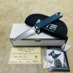 Medford M-48 CPM S35VN 3.9" Tumbled Blue Aluminum And Titanium Handles Knife