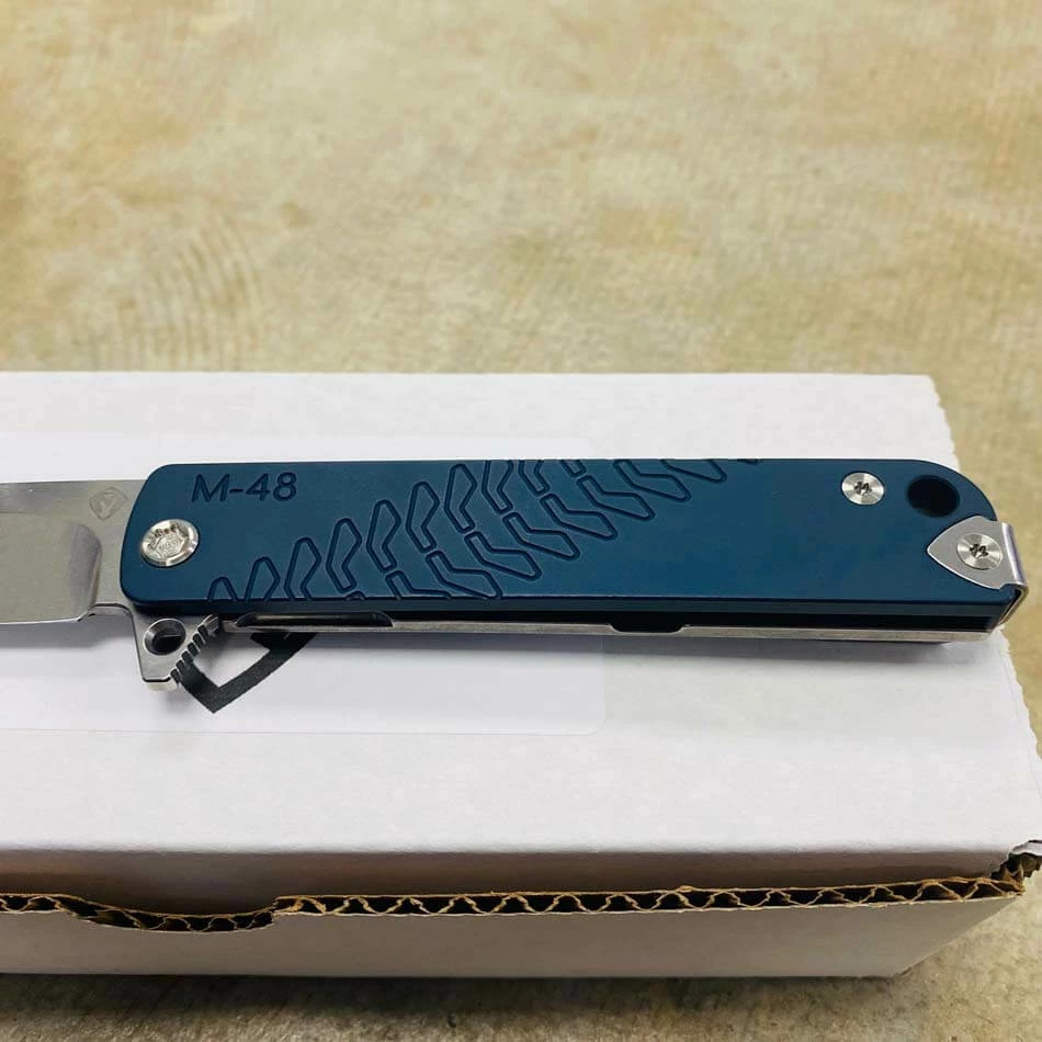 Medford M-48 CPM S35VN 3.9" Tumbled Blue Aluminum And Titanium Handles Knife - Image 3