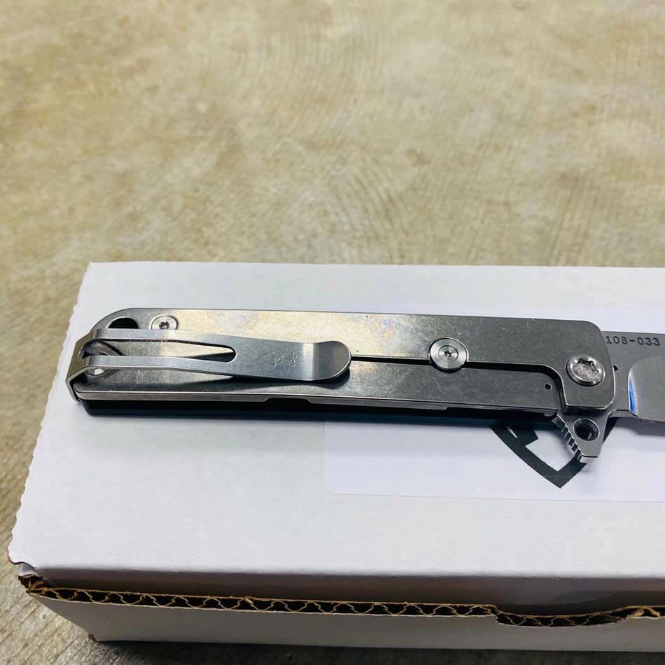 Medford M-48 CPM S35VN 3.9" Tumbled Blue Aluminum And Titanium Handles Knife - Image 5