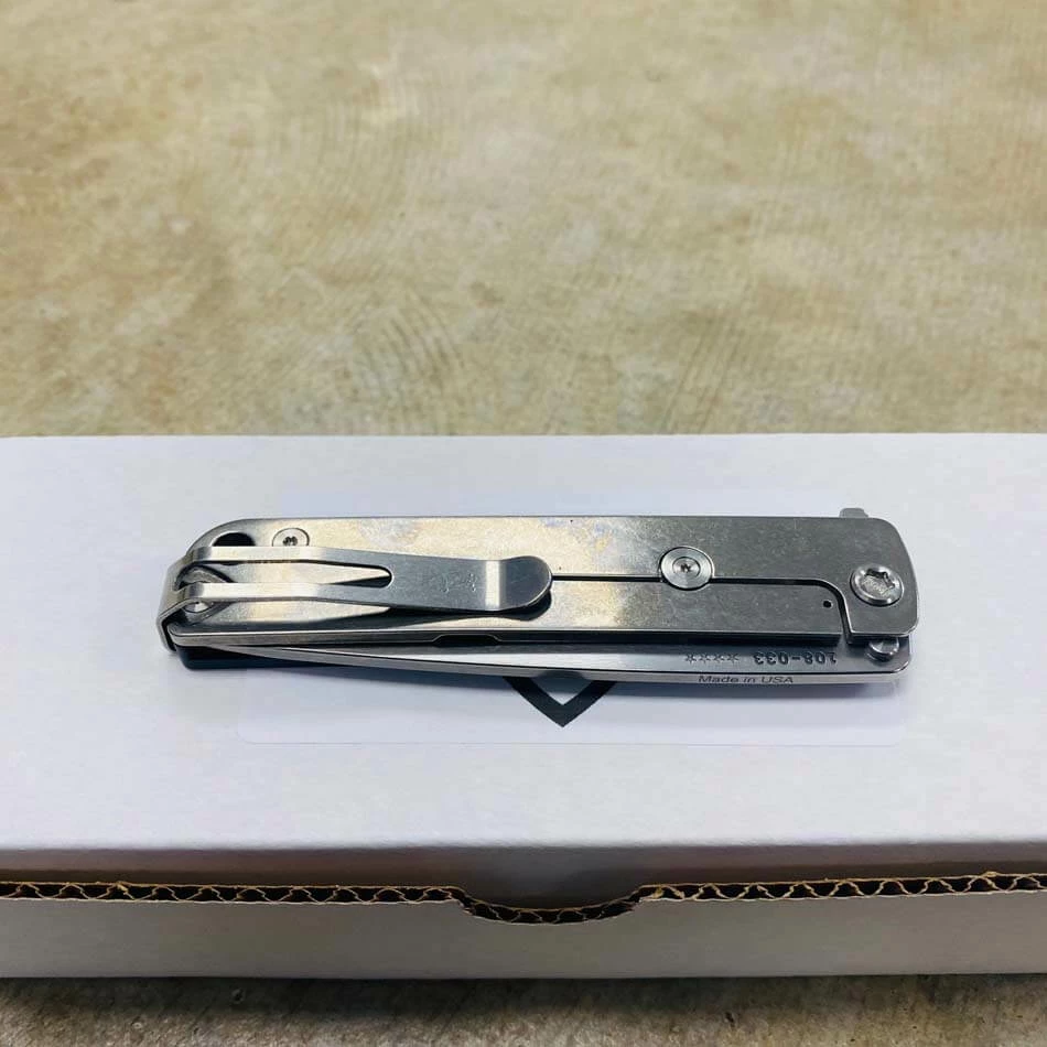 Medford M-48 CPM S35VN 3.9" Tumbled Blue Aluminum And Titanium Handles Knife - Image 7