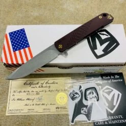 Medford M-48 S45VN 3.9" Tumbled Red Aluminum And Titanium Handles Flipper Knife