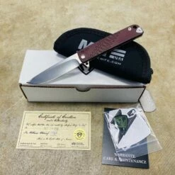 Medford M-48 CPM S35VN 3.9" Tumbled RED Aluminum And Titanium Handles Knife