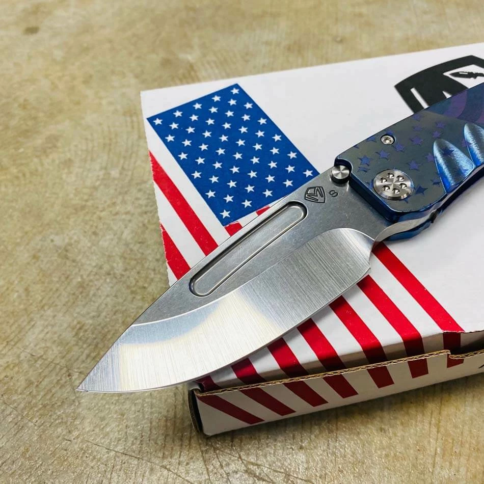 Medford Marauder S35V 3.75" Tumbled Drop Point Blue American Flag Knife 106-014 - Image 3