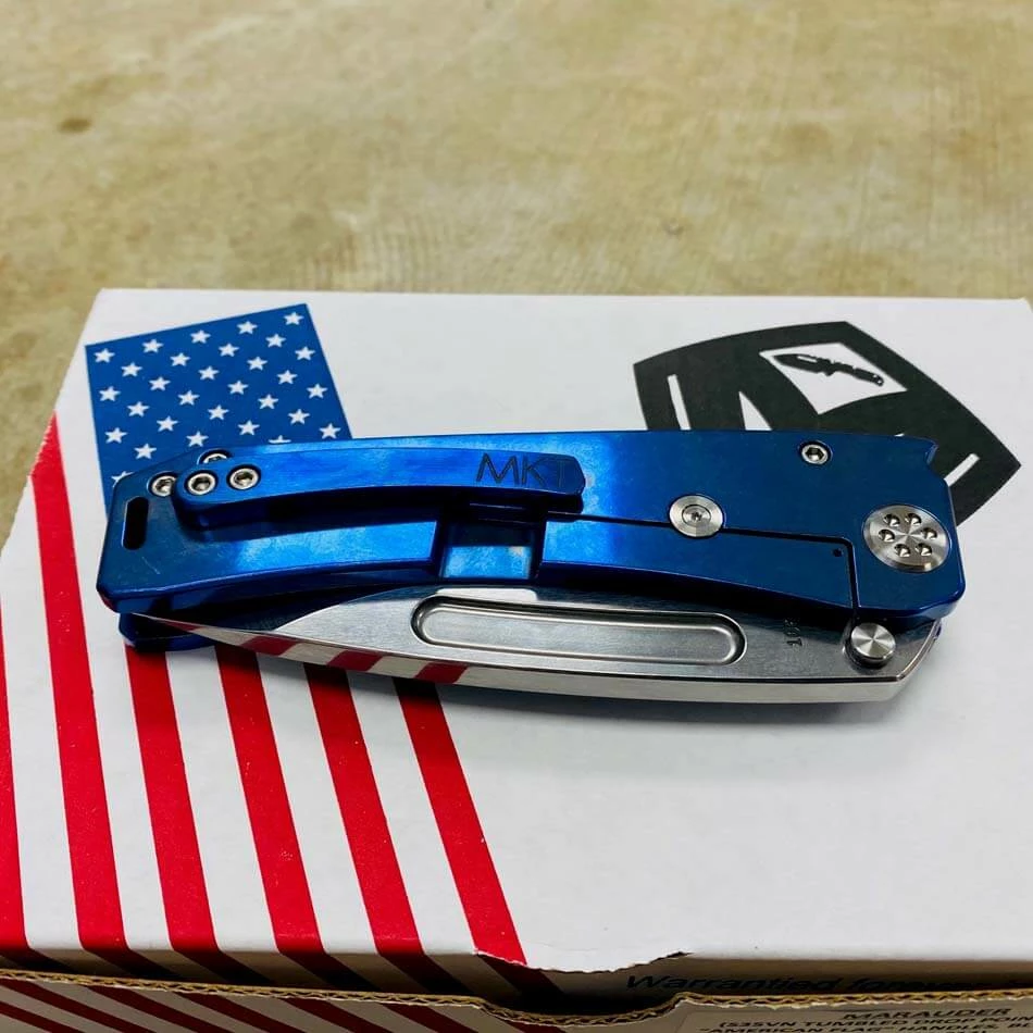 Medford Marauder S35V 3.75" Tumbled Drop Point Blue American Flag Knife 106-014 - Image 9
