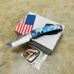 Medford Marauder S35V 3.75" Tumbled Tanto Blue Chimera Knife 05-014