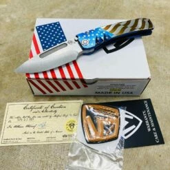 Medford Marauder S35V 3.75" Drop Point Blue American Flag Knife 102-020