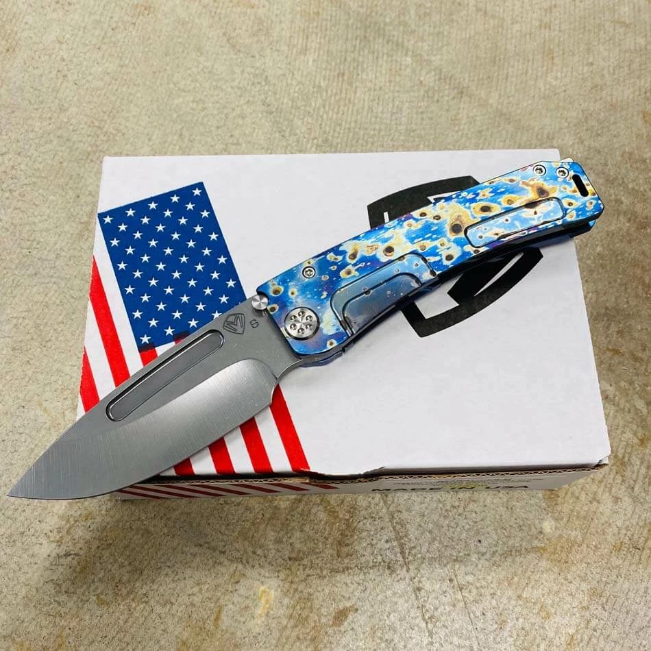 Medford Marauder H S35VN 3.75" Tumbled Drop Point Blade Faced And Flamed Galaxy Handle Knife Serial 205-043 - Image 2