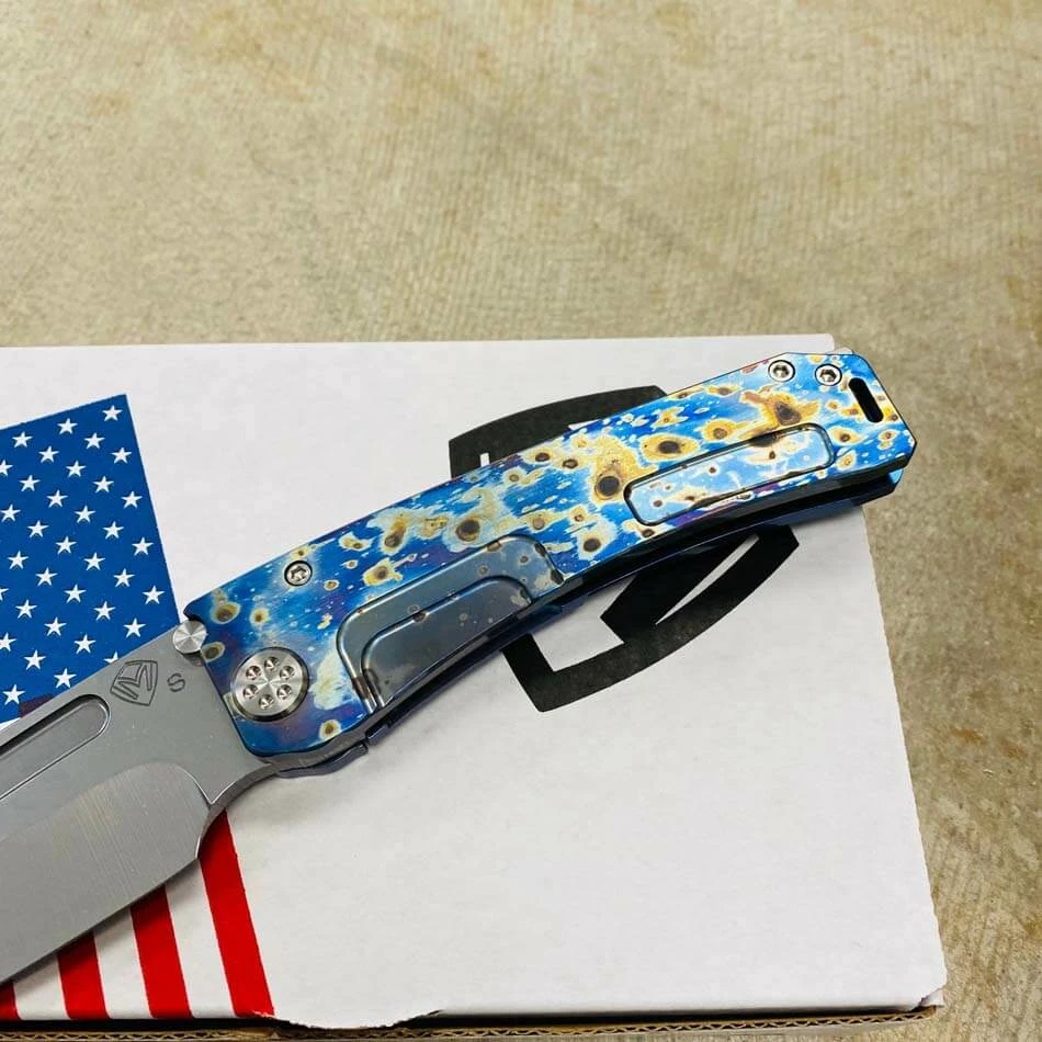 Medford Marauder H S35VN 3.75" Tumbled Drop Point Blade Faced And Flamed Galaxy Handle Knife Serial 205-043 - Image 4