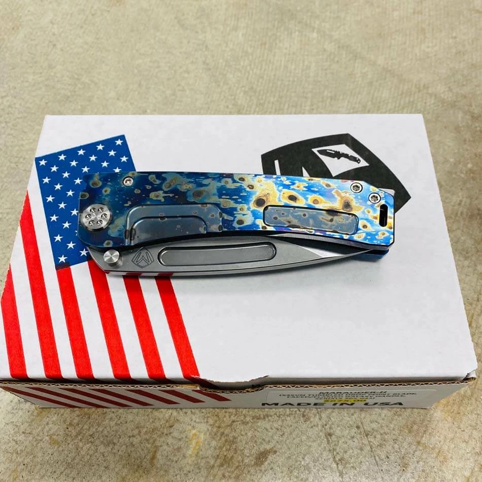 Medford Marauder H S35VN 3.75" Tumbled Drop Point Blade Faced And Flamed Galaxy Handle Knife Serial 205-043 - Image 8