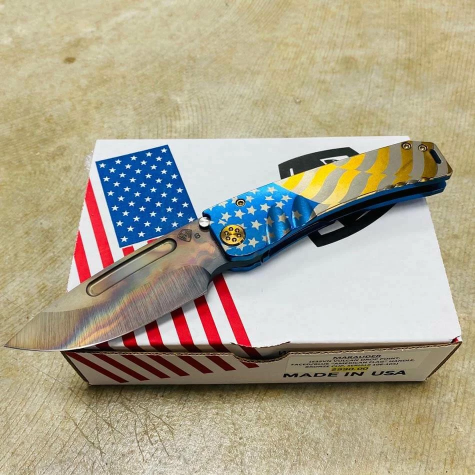 Medford Marauder S35V 3.75" VULCAN Drop Point American Flag Knife 106-105 - Image 2