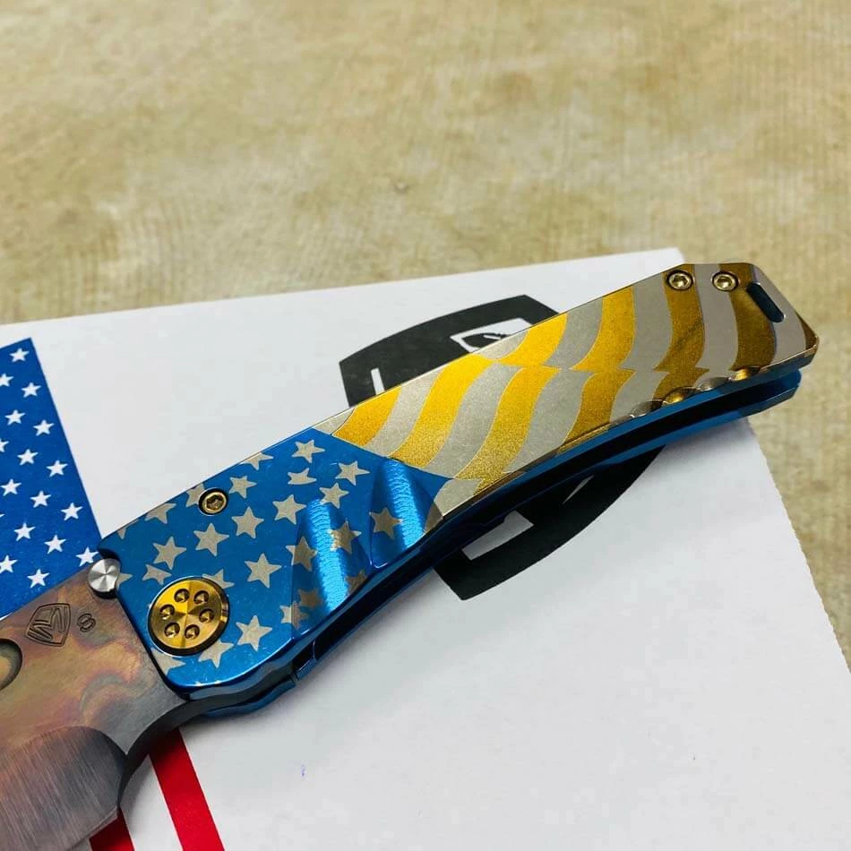 Medford Marauder S35V 3.75" VULCAN Drop Point American Flag Knife 106-105 - Image 4