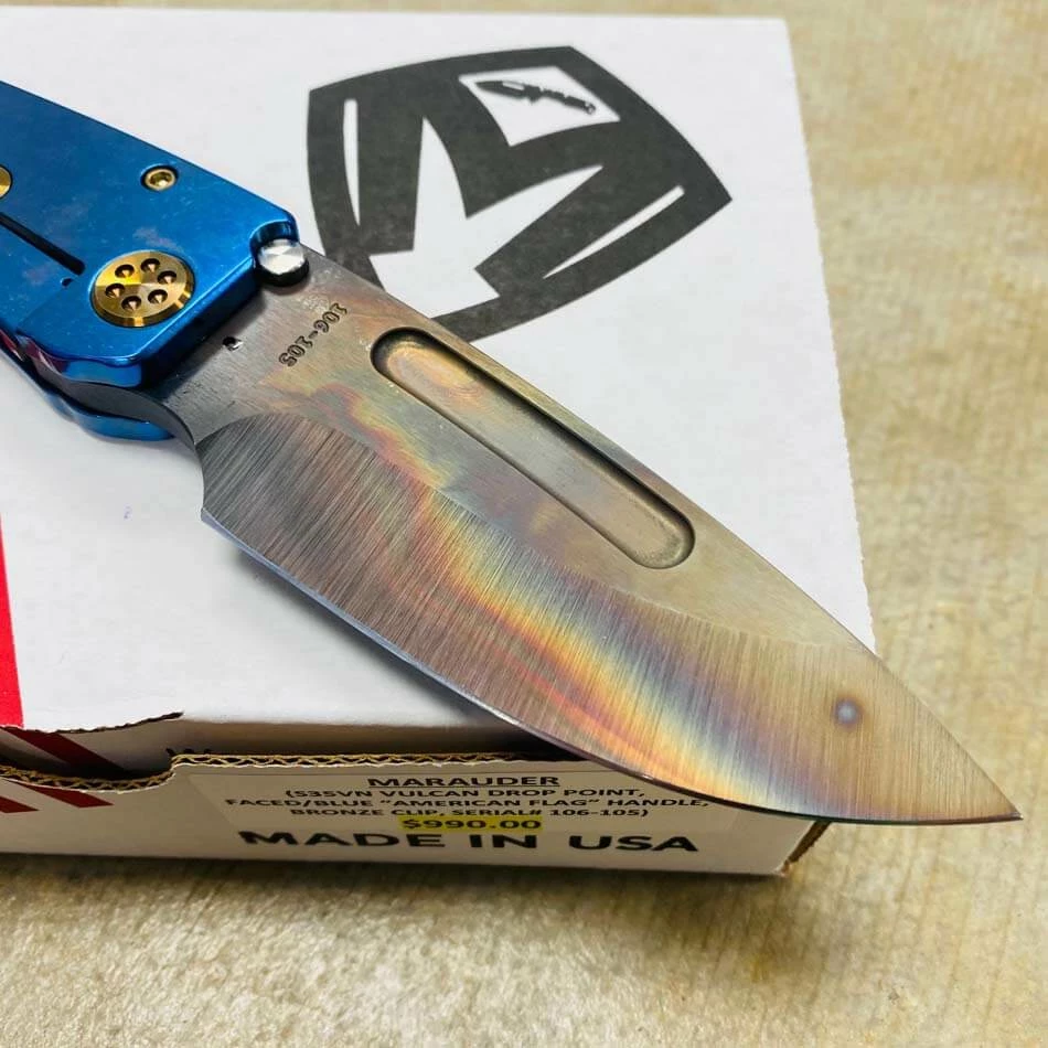 Medford Marauder S35V 3.75" VULCAN Drop Point American Flag Knife 106-105 - Image 6
