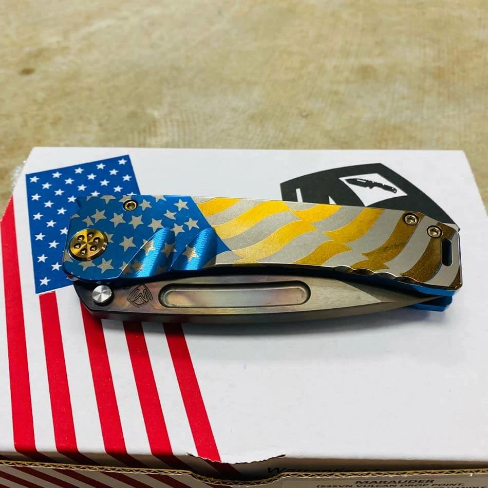 Medford Marauder S35V 3.75" VULCAN Drop Point American Flag Knife 106-105 - Image 8