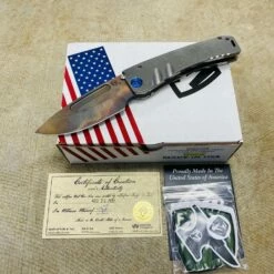 Medford Marauder S35V 3.75" Vulcan Drop Point Tumbled Handles Blue Hardware Knife 106-103