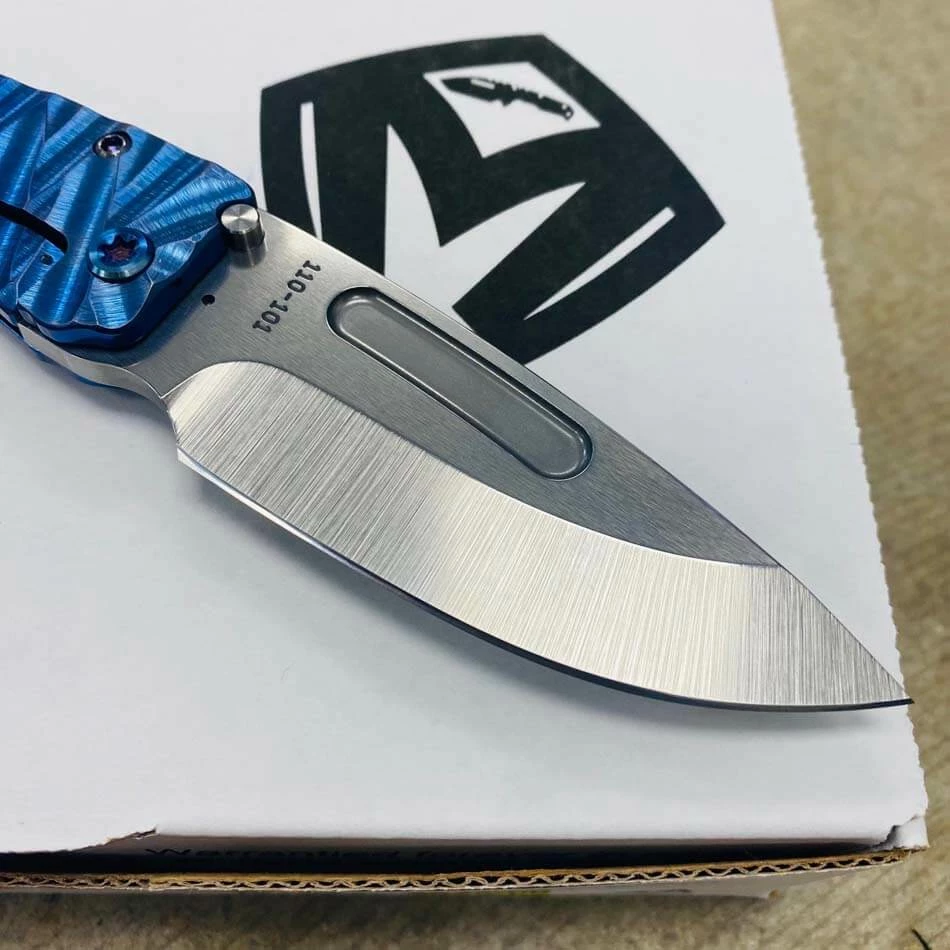 Medford Midi Marauder S35VN Tumbled 3.25" Drop Point Violet Blue Predator Handles Knife 110-101 BLADE SHOW 2023 - Image 6