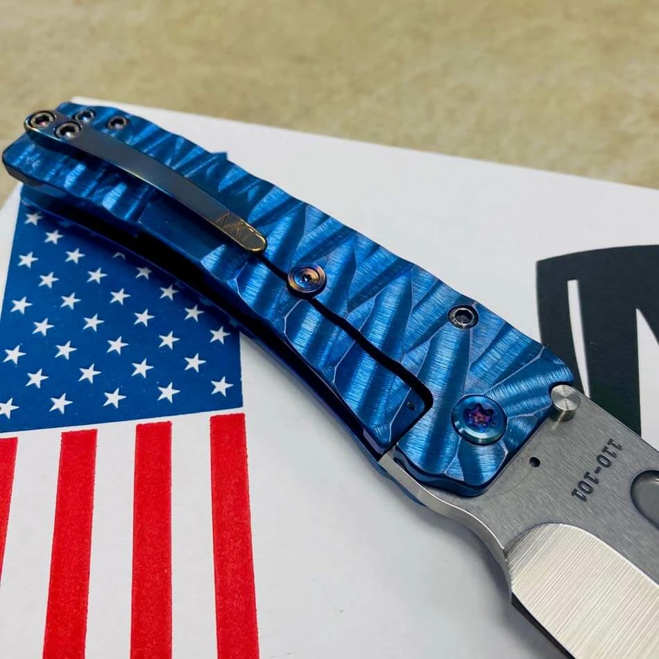 Medford Midi Marauder S35VN Tumbled 3.25" Drop Point Violet Blue Predator Handles Knife 110-101 BLADE SHOW 2023 - Image 7