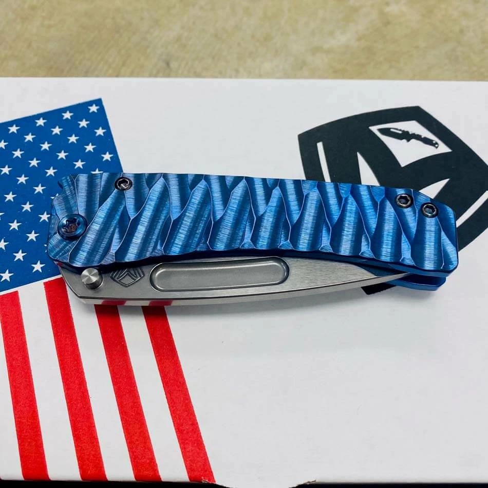 Medford Midi Marauder S35VN Tumbled 3.25" Drop Point Violet Blue Predator Handles Knife 110-101 BLADE SHOW 2023 - Image 8