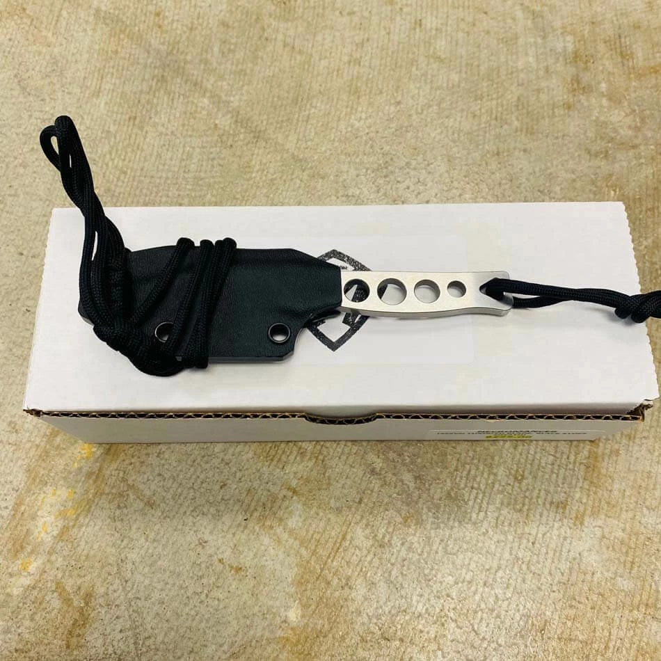 Medford Necromancer S35VN 2.25" Tumbled Blade Neck Knife With Black Kydex Sheath - Image 4