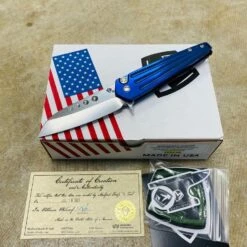 Medford Nosferatu Flipper 3.5" S35VN Blue Handles Standard Hardware Folding Knife