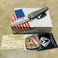 Medford Nosferatu Flipper 3.5" S35VN Gray Handles PVD Hardware Folding Knife