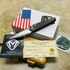 Medford Nosferatu Auto 3.5" S35VN Bead Blasted Violet To Bronze Fade Handles Folding Dagger Knife Flamed Clip 08-090