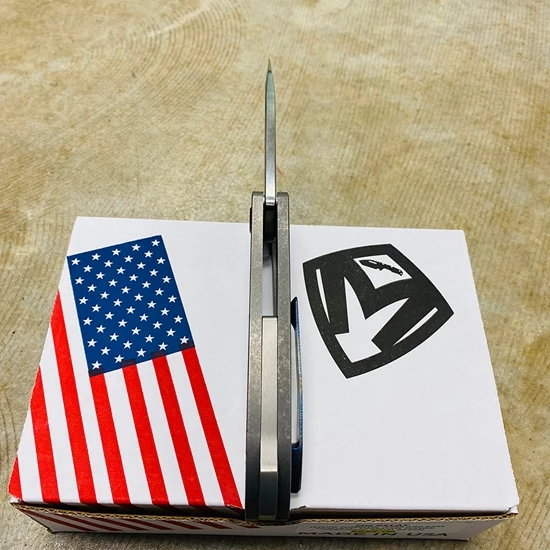 Medford On Belay S35VN Stainless Blade 4.125" Blade Star And Bars Rivets Knife Flamed Hardware Serial 94-064 - Image 7