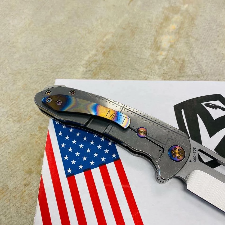 Medford On Belay S35VN Tumbled Blade 4.125" Star And Bars Rivets Knife Flamed Hardware Serial 201-089 - Image 7