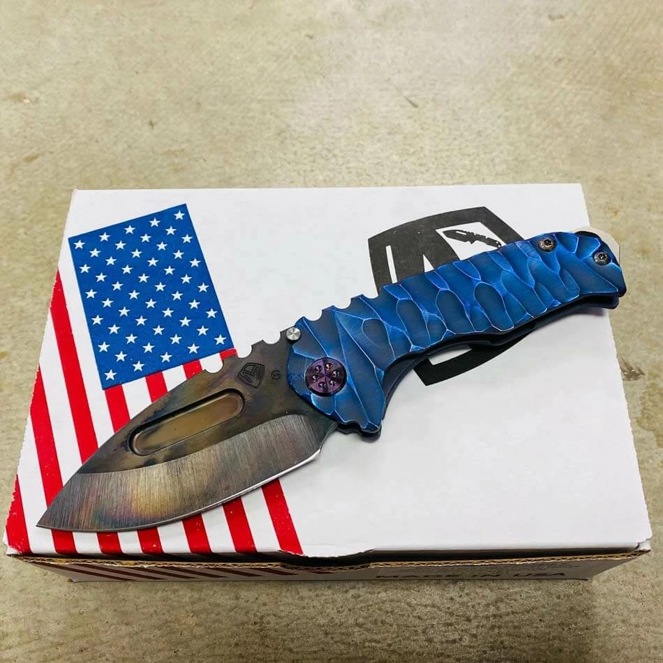 Medford Praetorian Genesis T S35VN Vulcan 3.3" Drop Point Blue Twisted Predator Knife 105-105 - Image 2