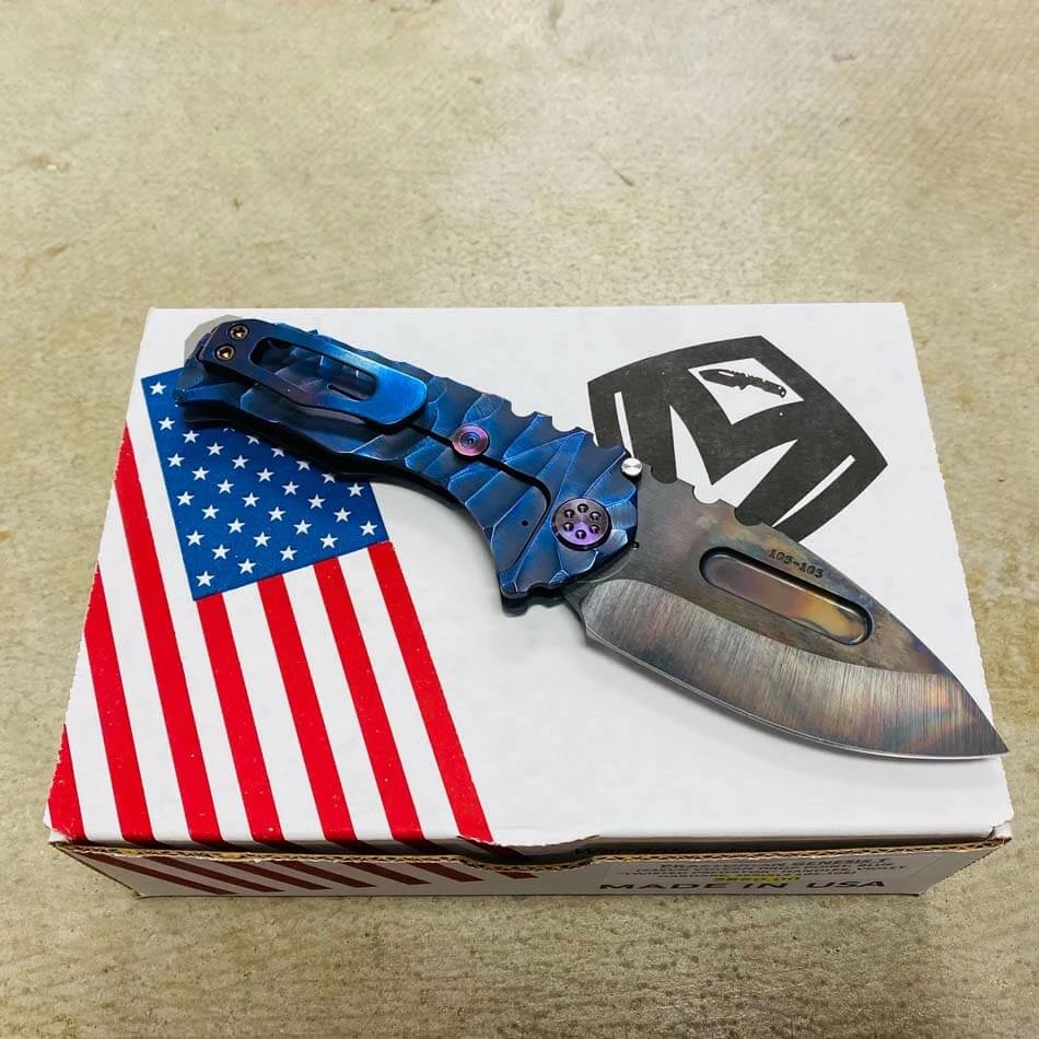 Medford Praetorian Genesis T S35VN Vulcan 3.3" Drop Point Blue Twisted Predator Knife 105-105 - Image 5