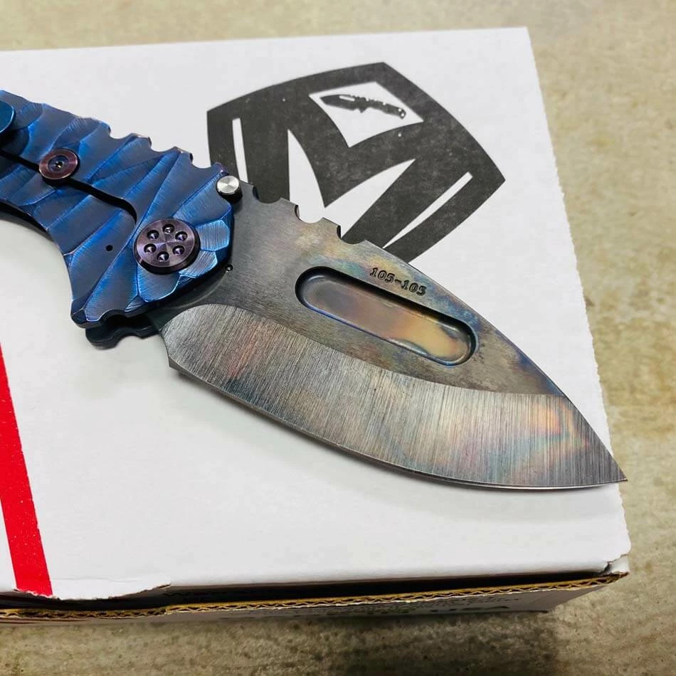 Medford Praetorian Genesis T S35VN Vulcan 3.3" Drop Point Blue Twisted Predator Knife 105-105 - Image 6
