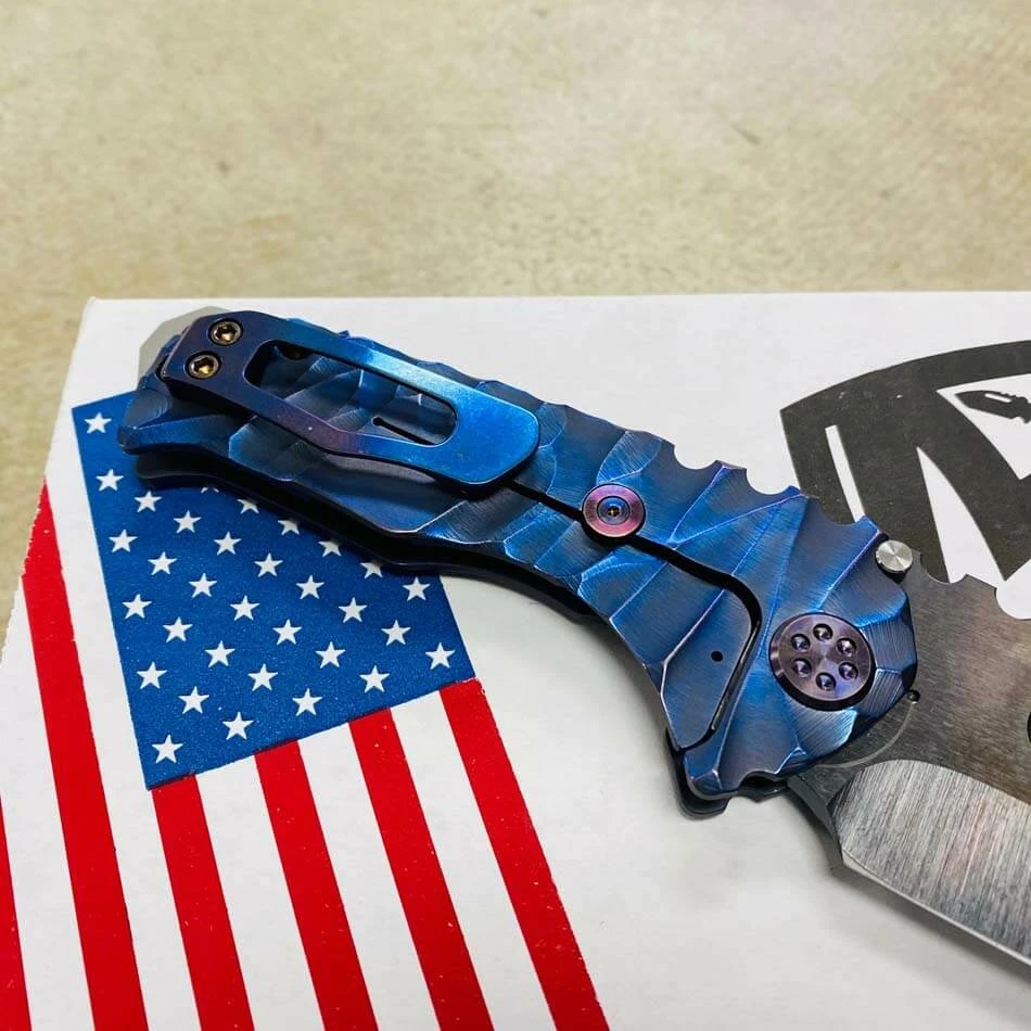 Medford Praetorian Genesis T S35VN Vulcan 3.3" Drop Point Blue Twisted Predator Knife 105-105 - Image 7