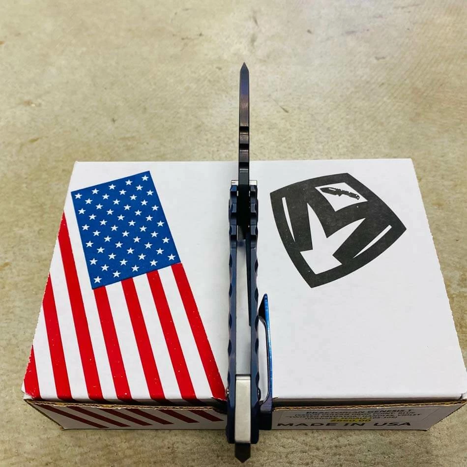 Medford Praetorian Genesis T S35VN Vulcan 3.3" Drop Point Blue Twisted Predator Knife 105-105 - Image 8