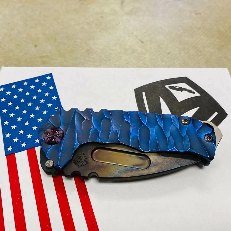 Medford Praetorian Genesis T S35VN Vulcan 3.3" Drop Point Blue Twisted Predator Knife 105-105 - Image 9