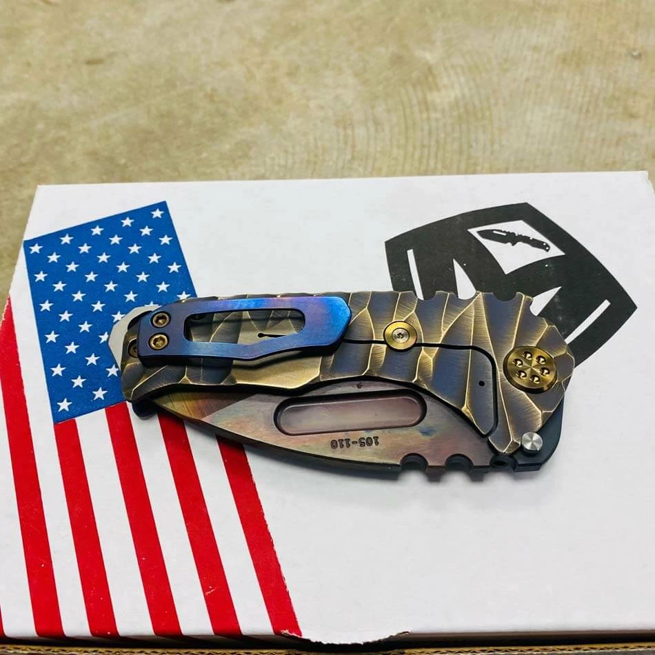 Medford Praetorian Genesis T S35VN Vulcan 3.3" Drop Point Bronze Twisted Predator Knife 105-110 - Image 10