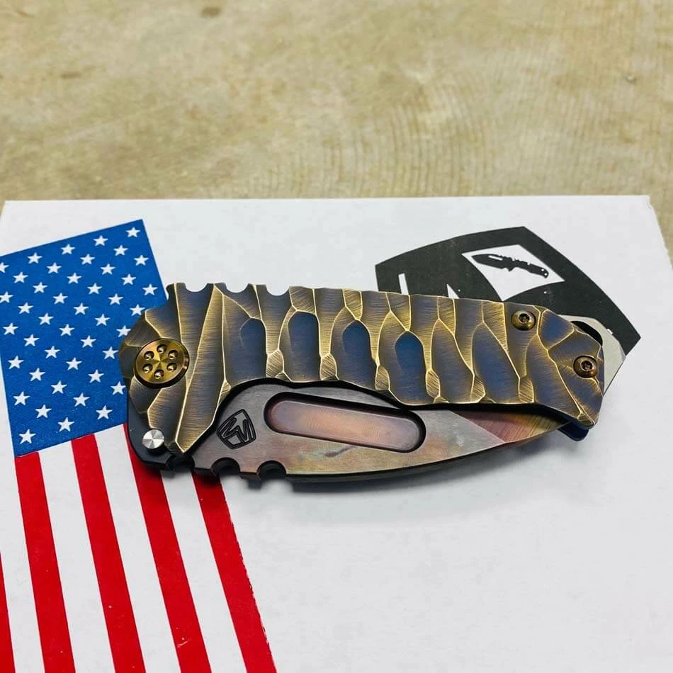 Medford Praetorian Genesis T S35VN Vulcan 3.3" Drop Point Bronze Twisted Predator Knife 105-110 - Image 9