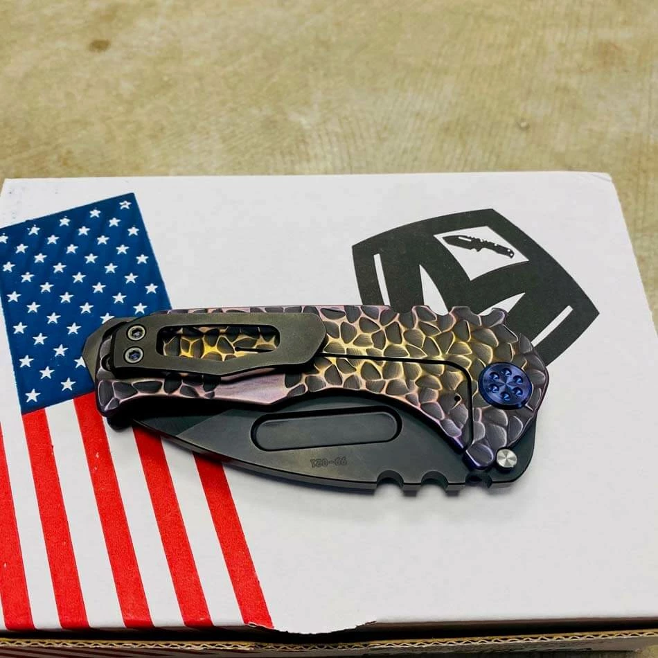 Medford Praetorian Genesis T S35VN PVD 3.3" Drop Point Blade Bronze Violet Peaks And Valleys Knife 99-021 - Image 10