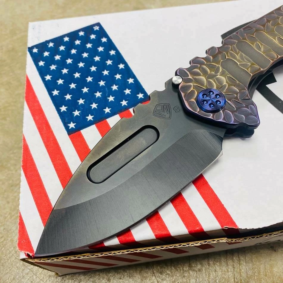 Medford Praetorian Genesis T S35VN PVD 3.3" Drop Point Blade Bronze Violet Peaks And Valleys Knife 99-021 - Image 3