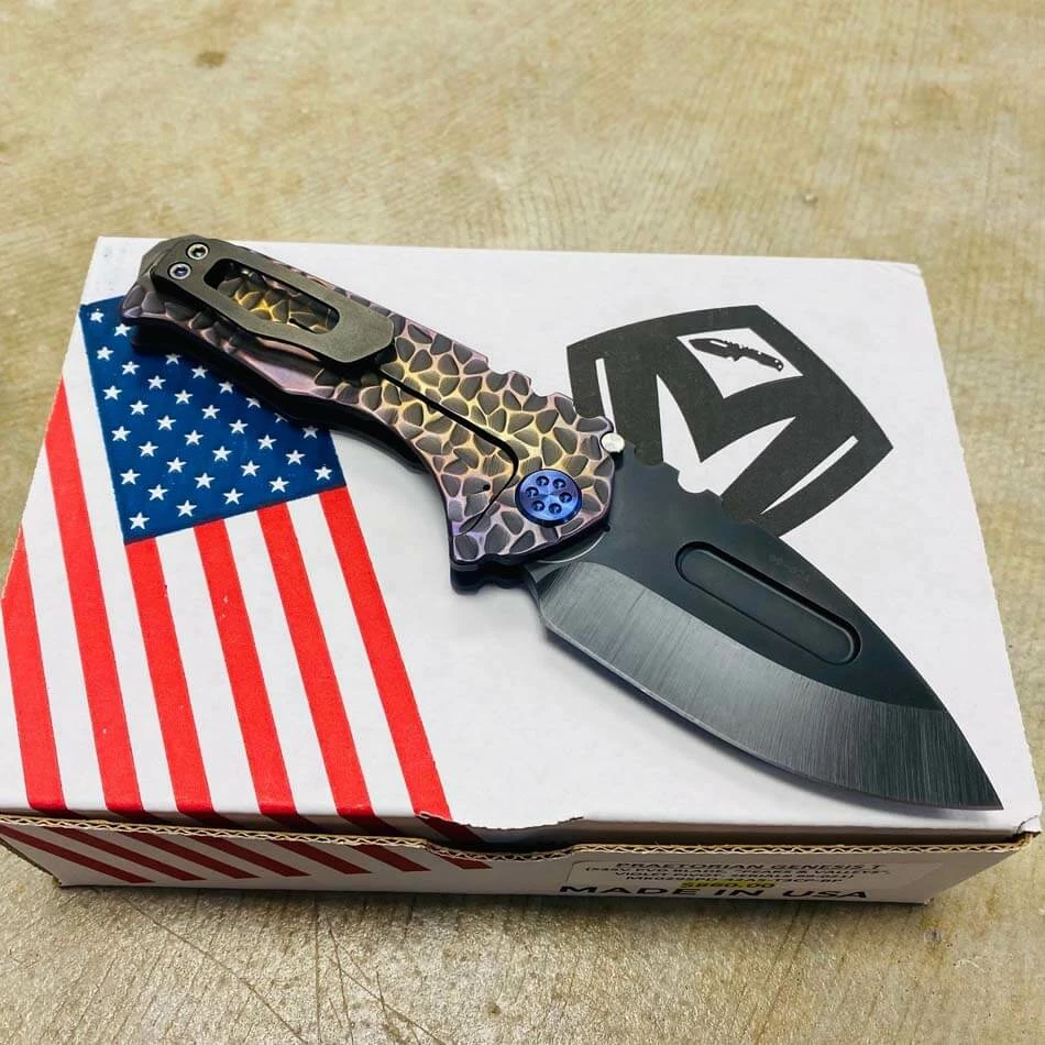 Medford Praetorian Genesis T S35VN PVD 3.3" Drop Point Blade Bronze Violet Peaks And Valleys Knife 99-021 - Image 5