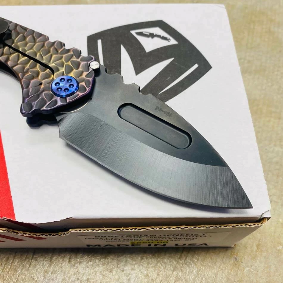 Medford Praetorian Genesis T S35VN PVD 3.3" Drop Point Blade Bronze Violet Peaks And Valleys Knife 99-021 - Image 6