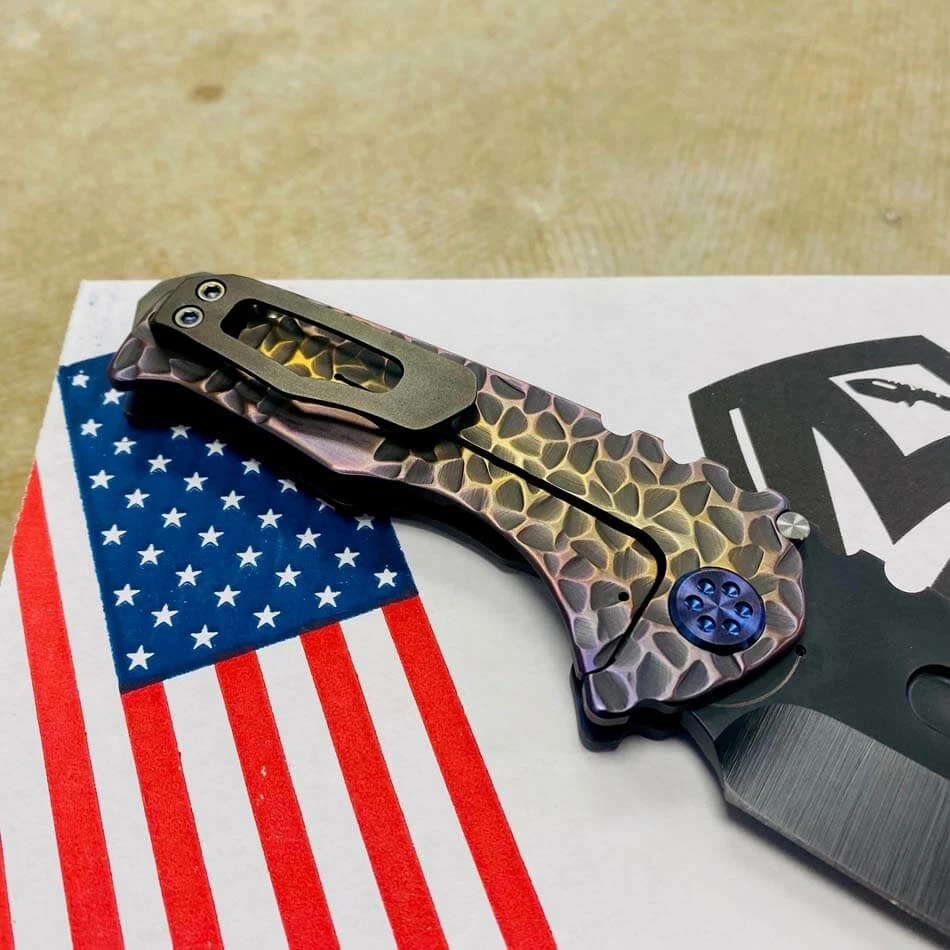 Medford Praetorian Genesis T S35VN PVD 3.3" Drop Point Blade Bronze Violet Peaks And Valleys Knife 99-021 - Image 7